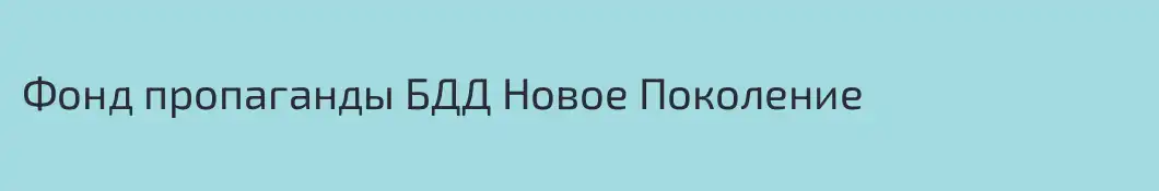 Фонд пропаганды БДД Новое Поколение